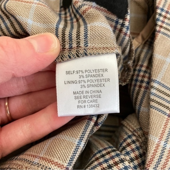 NEW NWT MODCLOTH Plaid Appeal Vest Jumpsuit Tan Brown Blue Sleeveless Retro 70s - Picture 10 of 16